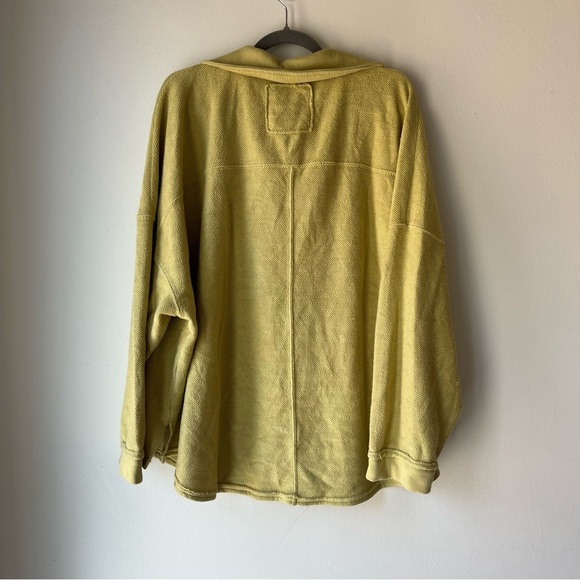 American Eagle Women’s XL Yellow Textured Henley Pullover Long Sleeve Casual Top - Picture 10 of 11